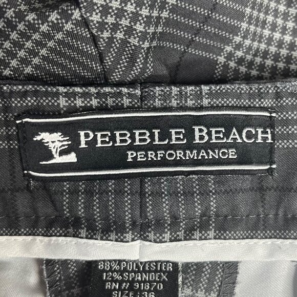 Pebble Beach Performance Mens Golf Shorts Gray Plaid Size 36 - Picture 7 of 8